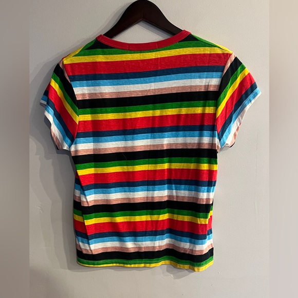 PAM & GELA Women’s Multicolor Striped Short Sleeve Tee Size M - Picture 2 of 5